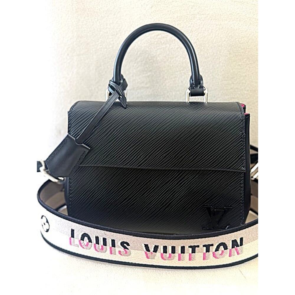 Louis Vuitton BLACK Mini Cluny Top Handle Bag Epi Leather Guitar Strap $3100 - Picture 1 of 15
